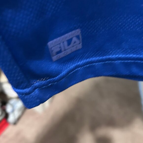 Fila Polo Shirt Men L Large Blue Collared Button Up Short Sleeve Golf Regular - Picture 5 of 5